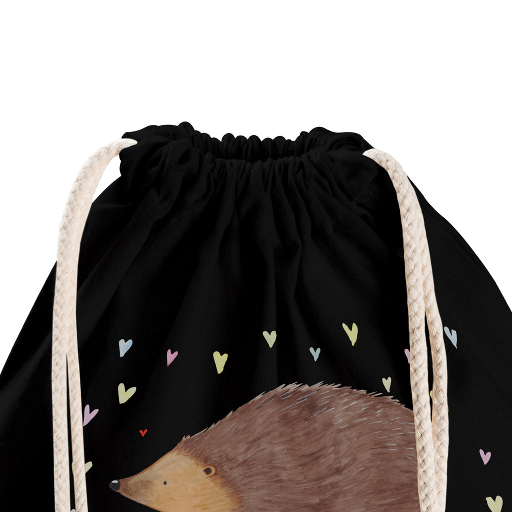 Sportbeutel Igel Herzen Turnbeutel, Beutel, Sporttasche, Tasche, Stoffbeutel, Tiermotive, Gute Laune, lustige Sprüche, Tiere, Liebe, Herz, Herzen, Igel, Vertrauen, Kuss, Leben