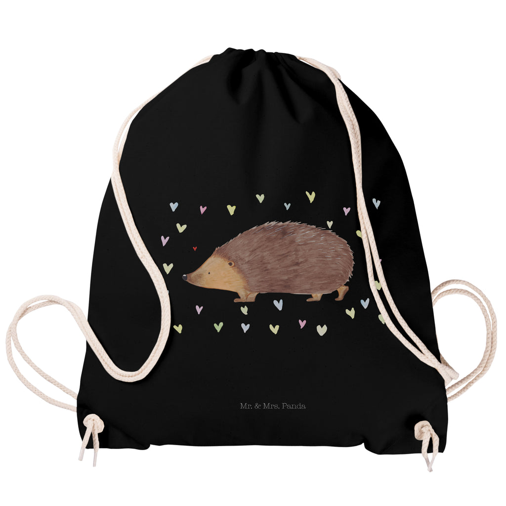 Sportbeutel Igel Herzen Turnbeutel, Beutel, Sporttasche, Tasche, Stoffbeutel, Tiermotive, Gute Laune, lustige Sprüche, Tiere, Liebe, Herz, Herzen, Igel, Vertrauen, Kuss, Leben
