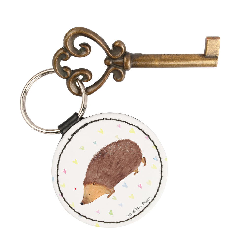 Rund Schlüsselanhänger Igel Herzen Schlüsselanhänger, Anhänger, Taschenanhänger, Glücksbringer, Schutzengel, Tiermotive, Gute Laune, lustige Sprüche, Tiere, Liebe, Herz, Herzen, Igel, Vertrauen, Kuss, Leben