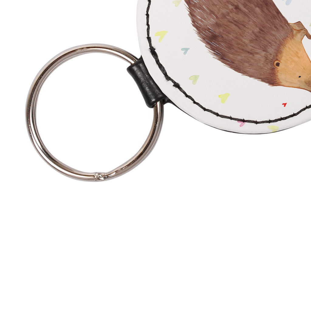 Rund Schlüsselanhänger Igel Herzen Schlüsselanhänger, Anhänger, Taschenanhänger, Glücksbringer, Schutzengel, Tiermotive, Gute Laune, lustige Sprüche, Tiere, Liebe, Herz, Herzen, Igel, Vertrauen, Kuss, Leben