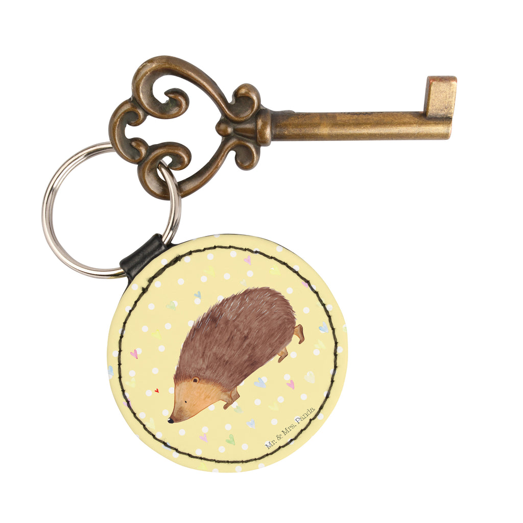 Rund Schlüsselanhänger Igel Herzen Schlüsselanhänger, Anhänger, Taschenanhänger, Glücksbringer, Schutzengel, Tiermotive, Gute Laune, lustige Sprüche, Tiere, Liebe, Herz, Herzen, Igel, Vertrauen, Kuss, Leben