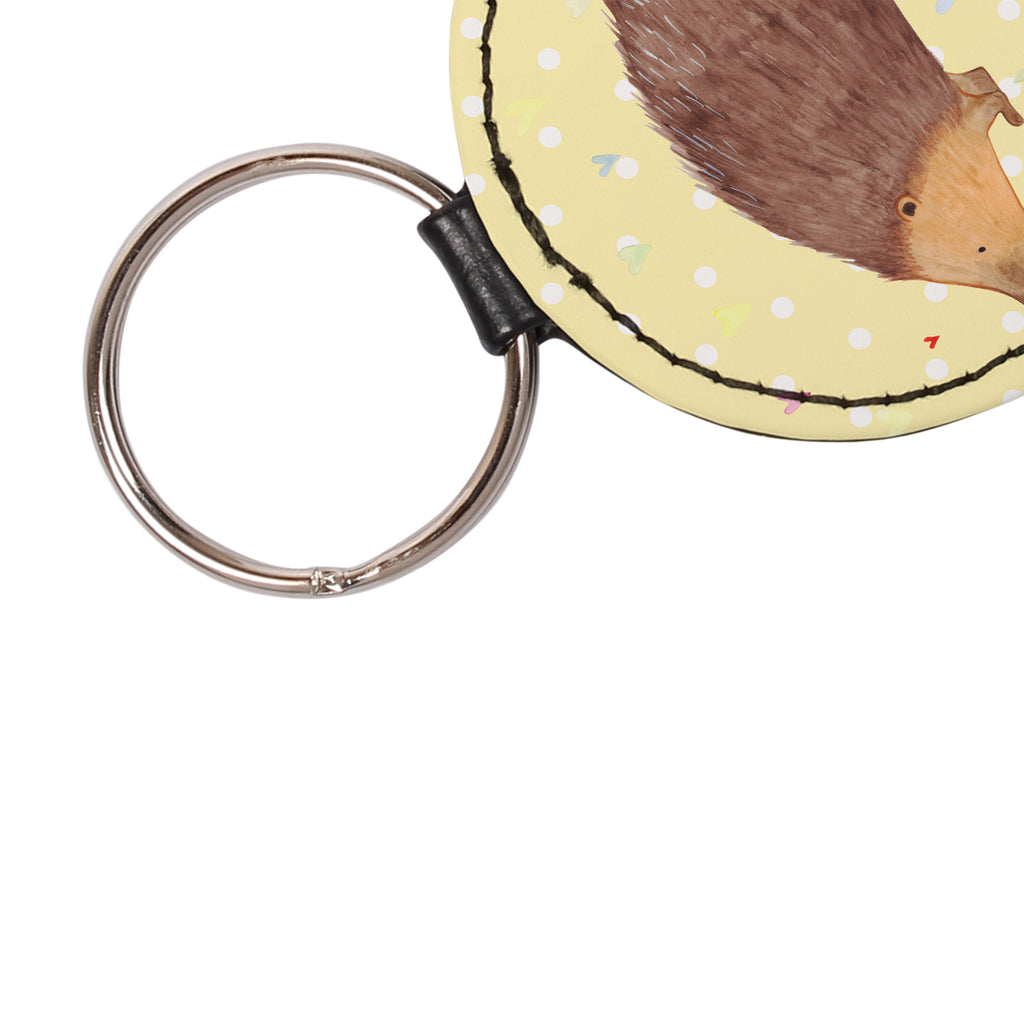 Rund Schlüsselanhänger Igel Herzen Schlüsselanhänger, Anhänger, Taschenanhänger, Glücksbringer, Schutzengel, Tiermotive, Gute Laune, lustige Sprüche, Tiere, Liebe, Herz, Herzen, Igel, Vertrauen, Kuss, Leben