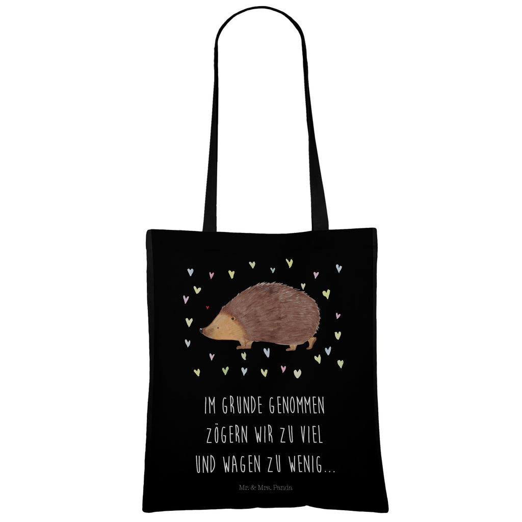 Tragetasche Igel Herzen Beuteltasche, Beutel, Einkaufstasche, Jutebeutel, Stoffbeutel, Tiermotive, Gute Laune, lustige Sprüche, Tiere, Liebe, Herz, Herzen, Igel, Vertrauen, Kuss, Leben