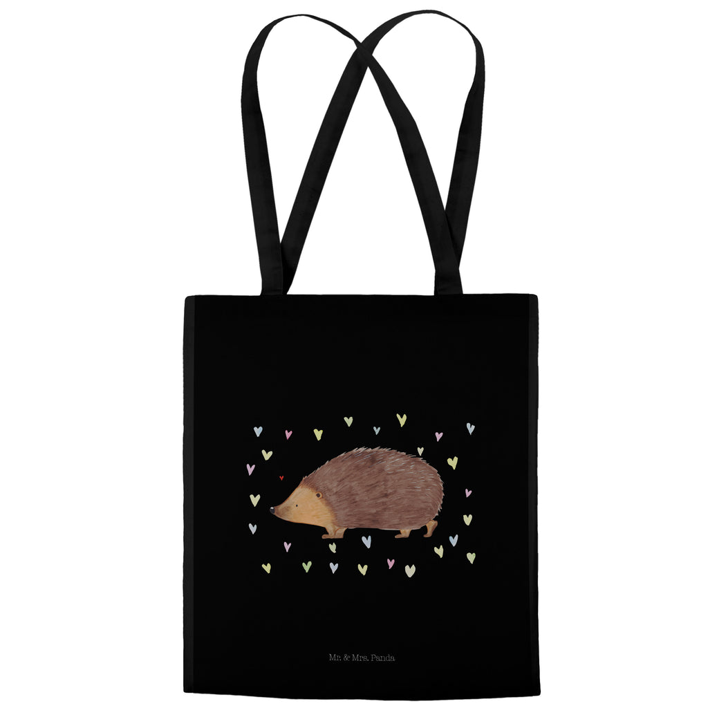 Tragetasche Igel Herzen Beuteltasche, Beutel, Einkaufstasche, Jutebeutel, Stoffbeutel, Tiermotive, Gute Laune, lustige Sprüche, Tiere, Liebe, Herz, Herzen, Igel, Vertrauen, Kuss, Leben
