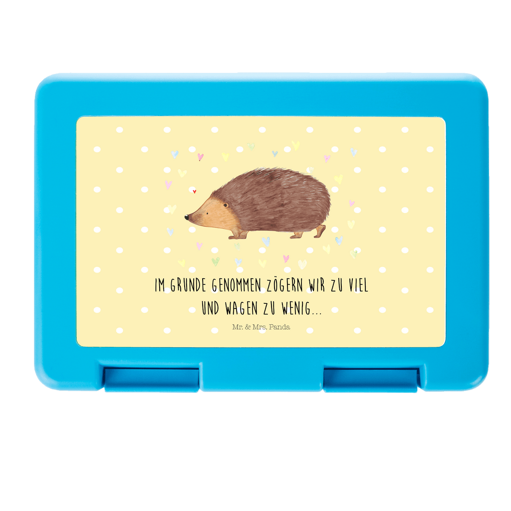 Brotdose Igel Herzen Brotbox, Snackbox, Lunch box, Butterbrotdose, Brotzeitbox, Tiermotive, Gute Laune, lustige Sprüche, Tiere, Liebe, Herz, Herzen, Igel, Vertrauen, Kuss, Leben