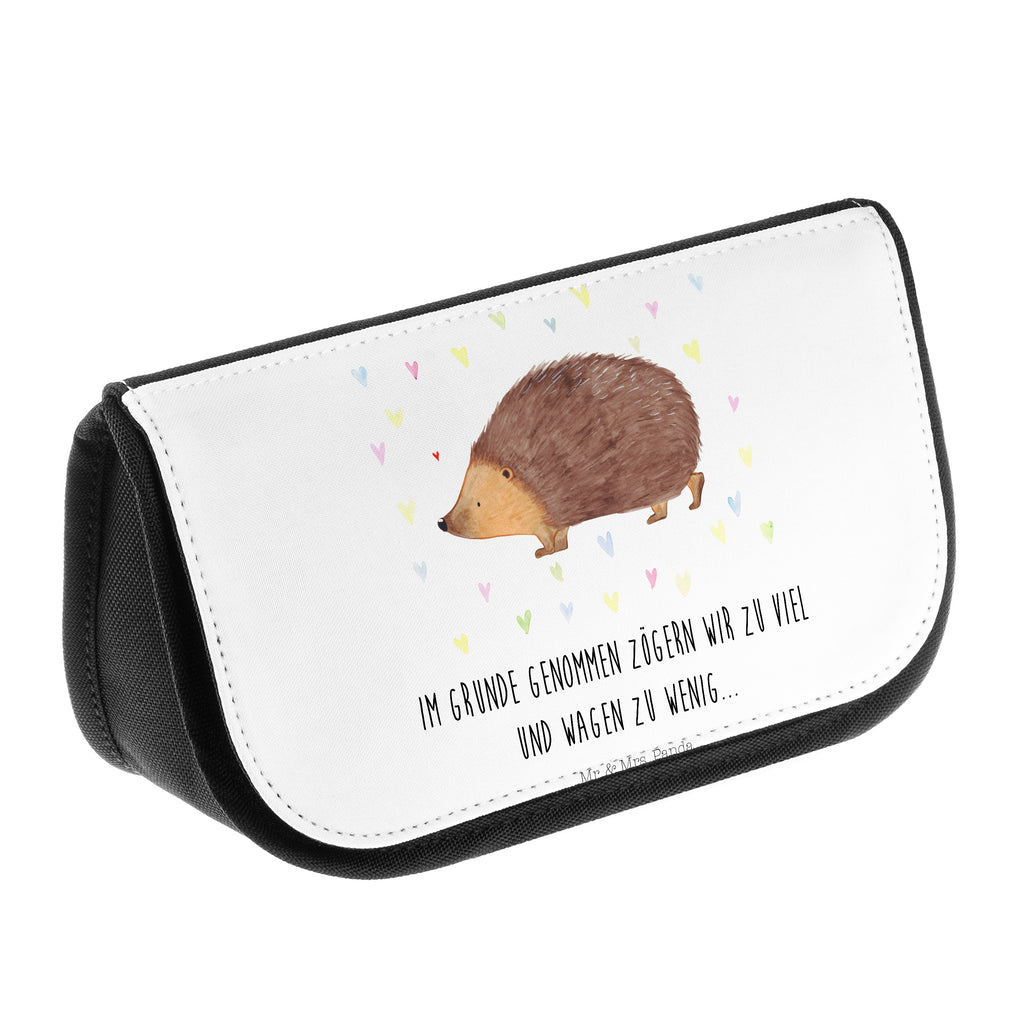 Kosmetiktasche Igel Herzen Kosmetikbeutel, Kulturtasche, Kulturbeutel, Schminktasche, Make-Up Tasche, Tiermotive, Gute Laune, lustige Sprüche, Tiere, Liebe, Herz, Herzen, Igel, Vertrauen, Kuss, Leben