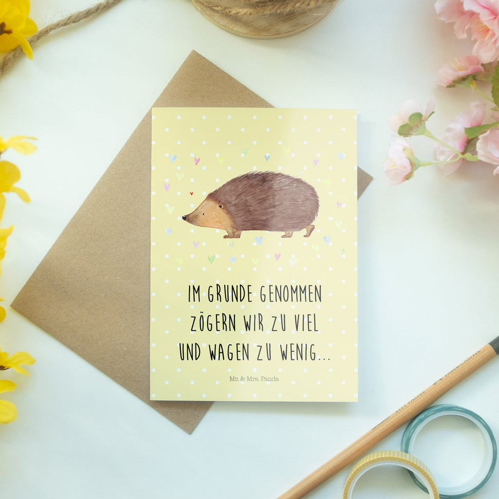 Grußkarte Igel Herzen Klappkarte, Einladungskarte, Glückwunschkarte, Hochzeitskarte, Geburtstagskarte, Karte, Tiermotive, Gute Laune, lustige Sprüche, Tiere, Liebe, Herz, Herzen, Igel, Vertrauen, Kuss, Leben