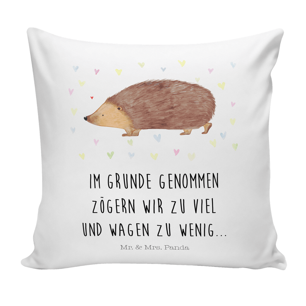40x40 Kissen Igel Herzen Kissenhülle, Kopfkissen, Sofakissen, Dekokissen, Motivkissen, Tiermotive, Gute Laune, lustige Sprüche, Tiere, Liebe, Herz, Herzen, Igel, Vertrauen, Kuss, Leben