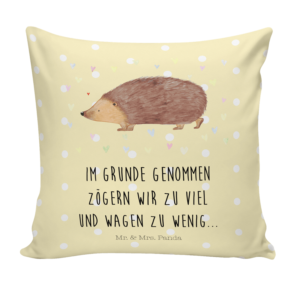40x40 Kissen Igel Herzen Kissenhülle, Kopfkissen, Sofakissen, Dekokissen, Motivkissen, Tiermotive, Gute Laune, lustige Sprüche, Tiere, Liebe, Herz, Herzen, Igel, Vertrauen, Kuss, Leben