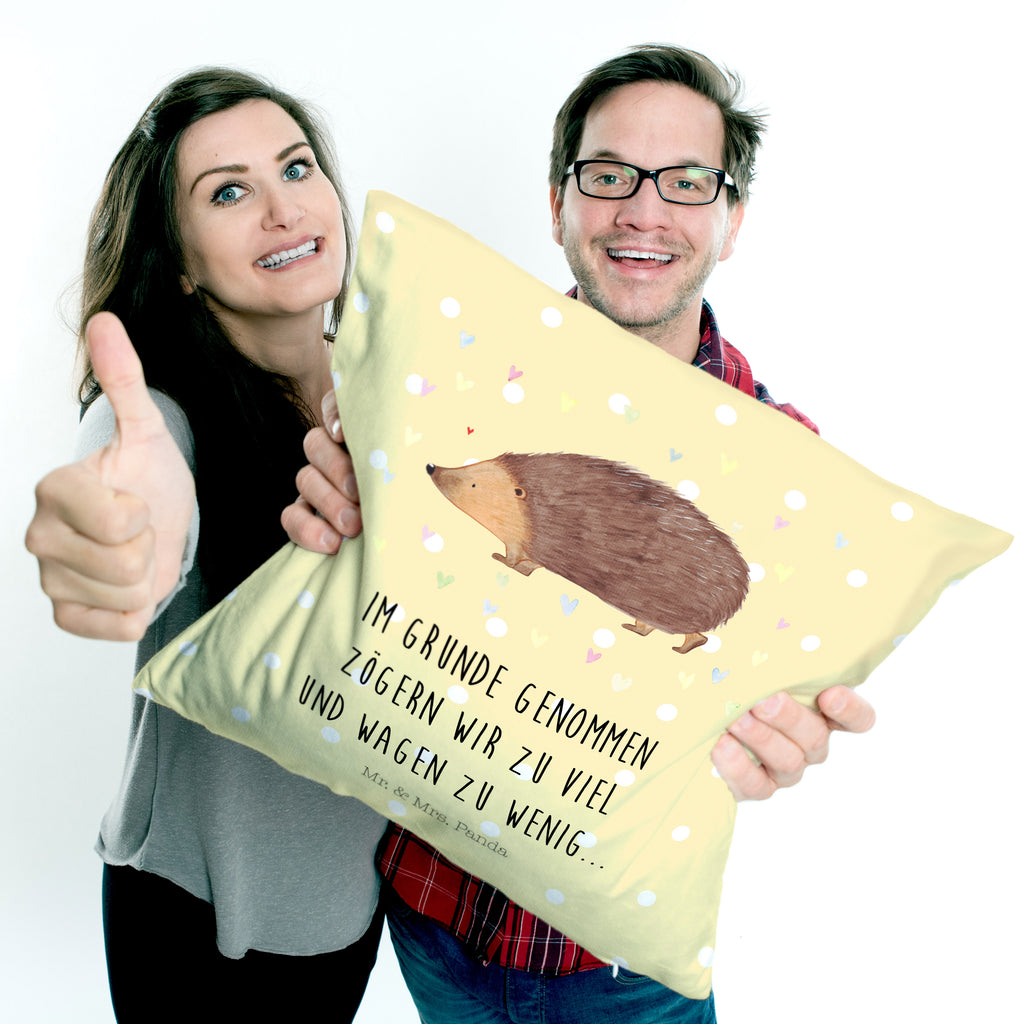 40x40 Kissen Igel Herzen Kissenhülle, Kopfkissen, Sofakissen, Dekokissen, Motivkissen, Tiermotive, Gute Laune, lustige Sprüche, Tiere, Liebe, Herz, Herzen, Igel, Vertrauen, Kuss, Leben