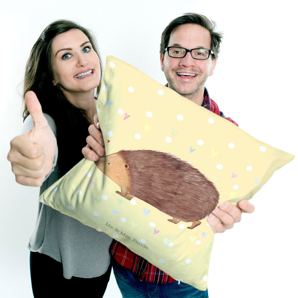 40x40 Kissen Igel Herzen Kissenhülle, Kopfkissen, Sofakissen, Dekokissen, Motivkissen, Tiermotive, Gute Laune, lustige Sprüche, Tiere, Liebe, Herz, Herzen, Igel, Vertrauen, Kuss, Leben