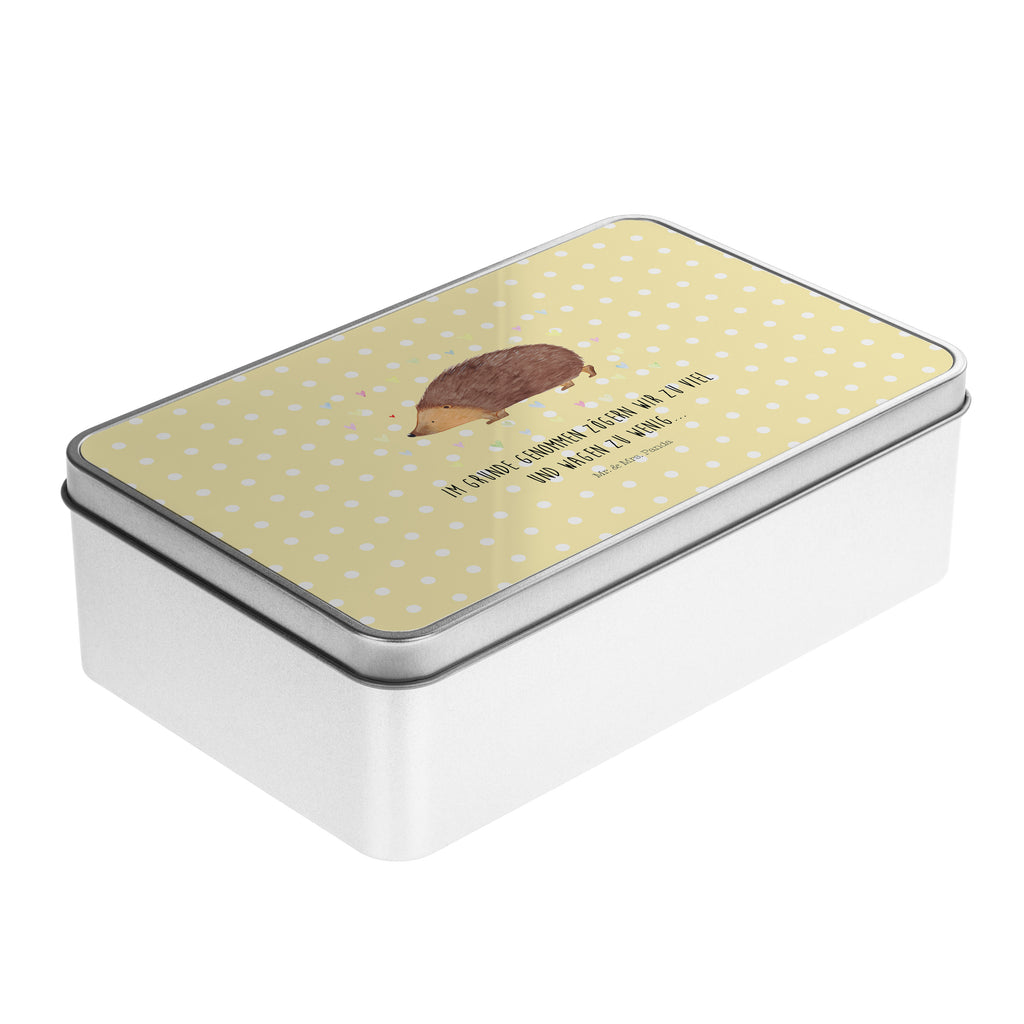 Metalldose rechteckig Igel Herzen Blechdose, Metalldose, Blechbox, Container, Keksdose, Vorratsdose, Vorratsbox, Döschen, Versperbox, Vesperdose, Aufbewahrungsdose, Aufbewahrungsbox, Aluminiumdose, Dose, Tiermotive, Gute Laune, lustige Sprüche, Tiere, Liebe, Herz, Herzen, Igel, Vertrauen, Kuss, Leben