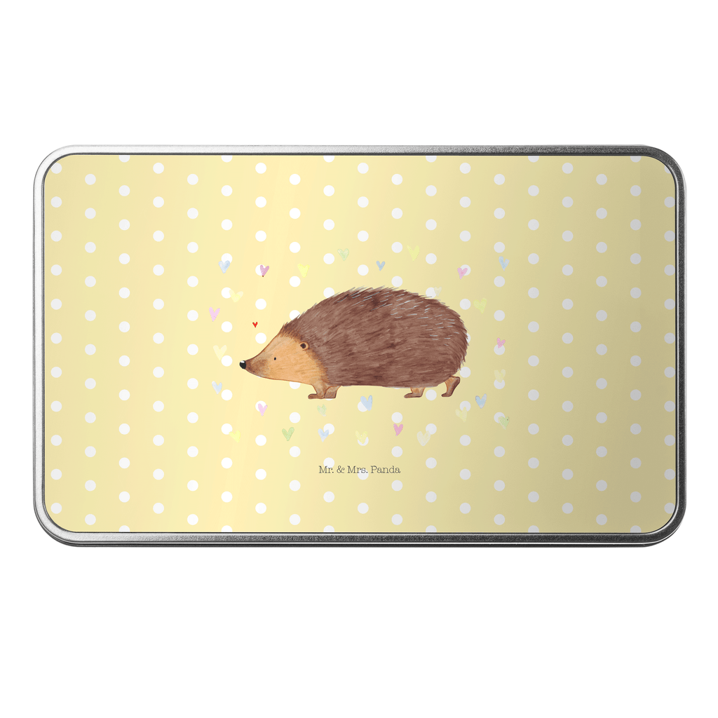 Metalldose rechteckig Igel Herzen Blechdose, Metalldose, Blechbox, Container, Keksdose, Vorratsdose, Vorratsbox, Döschen, Versperbox, Vesperdose, Aufbewahrungsdose, Aufbewahrungsbox, Aluminiumdose, Dose, Tiermotive, Gute Laune, lustige Sprüche, Tiere, Liebe, Herz, Herzen, Igel, Vertrauen, Kuss, Leben