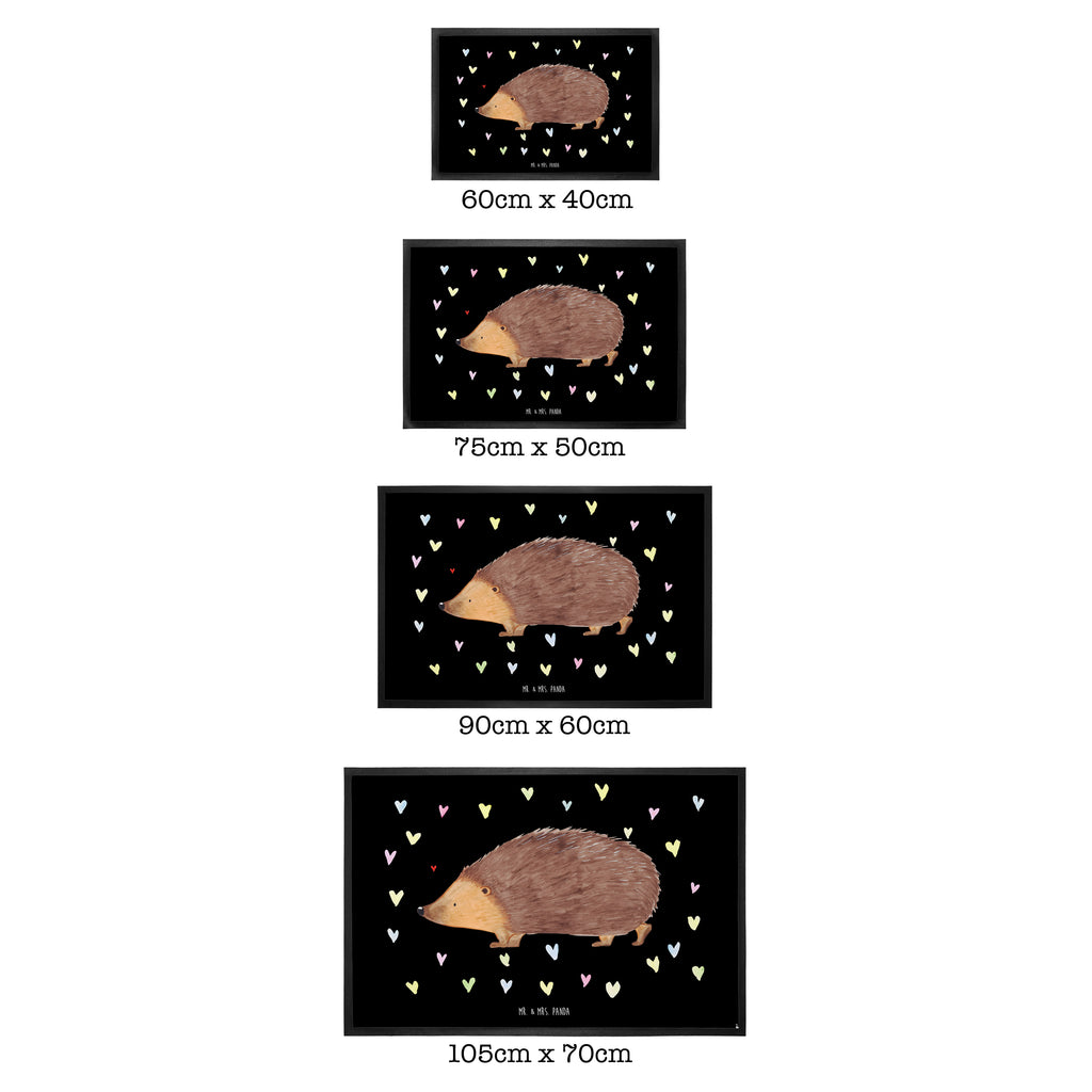 Fußmatte Igel Herzen Liebe, Herz, Herzen, Igel, Vertrauen, Kuss, Leben Türvorleger, Schmutzmatte, Fußabtreter, Matte, Schmutzfänger, Fußabstreifer, Schmutzfangmatte, Türmatte, Motivfußmatte,  Haustürmatte, Vorleger  süße Tiermotive, gute Laune, lustige Sprüche, Tiere