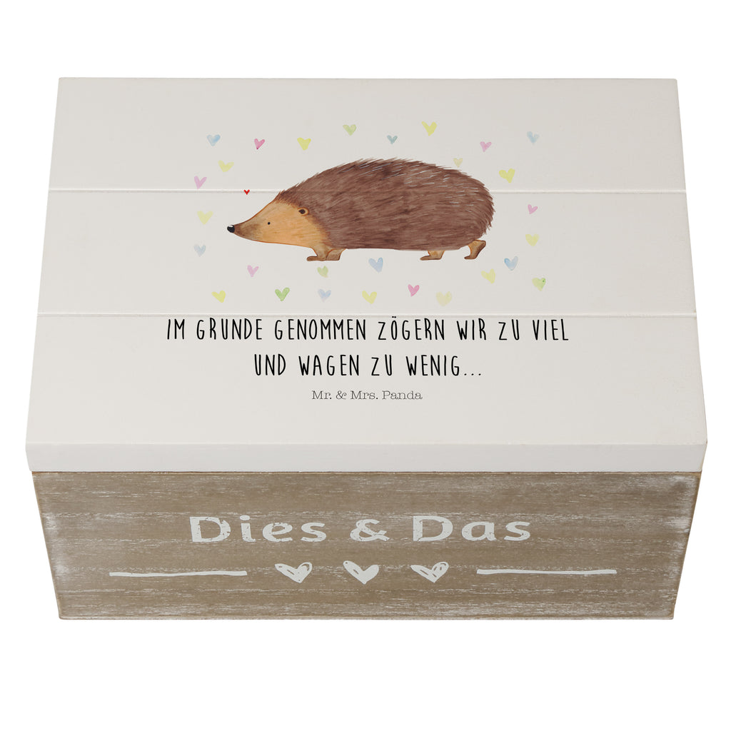 Holzkiste Igel Herzen Holzkiste, Kiste, Schatzkiste, Truhe, Schatulle, XXL, Erinnerungsbox, Erinnerungskiste, Dekokiste, Aufbewahrungsbox, Tiermotive, Gute Laune, lustige Sprüche, Tiere, Liebe, Herz, Herzen, Igel, Vertrauen, Kuss, Leben