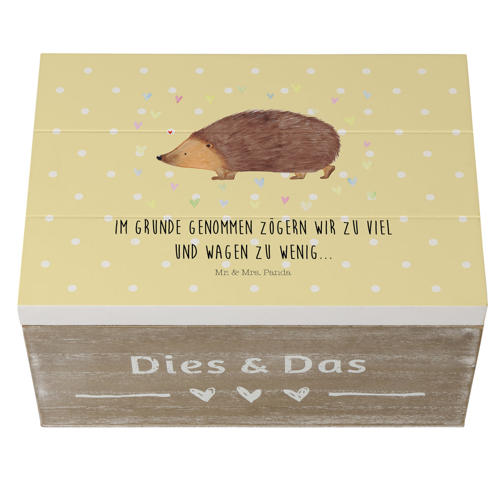 Holzkiste Igel Herzen Holzkiste, Kiste, Schatzkiste, Truhe, Schatulle, XXL, Erinnerungsbox, Erinnerungskiste, Dekokiste, Aufbewahrungsbox, Tiermotive, Gute Laune, lustige Sprüche, Tiere, Liebe, Herz, Herzen, Igel, Vertrauen, Kuss, Leben