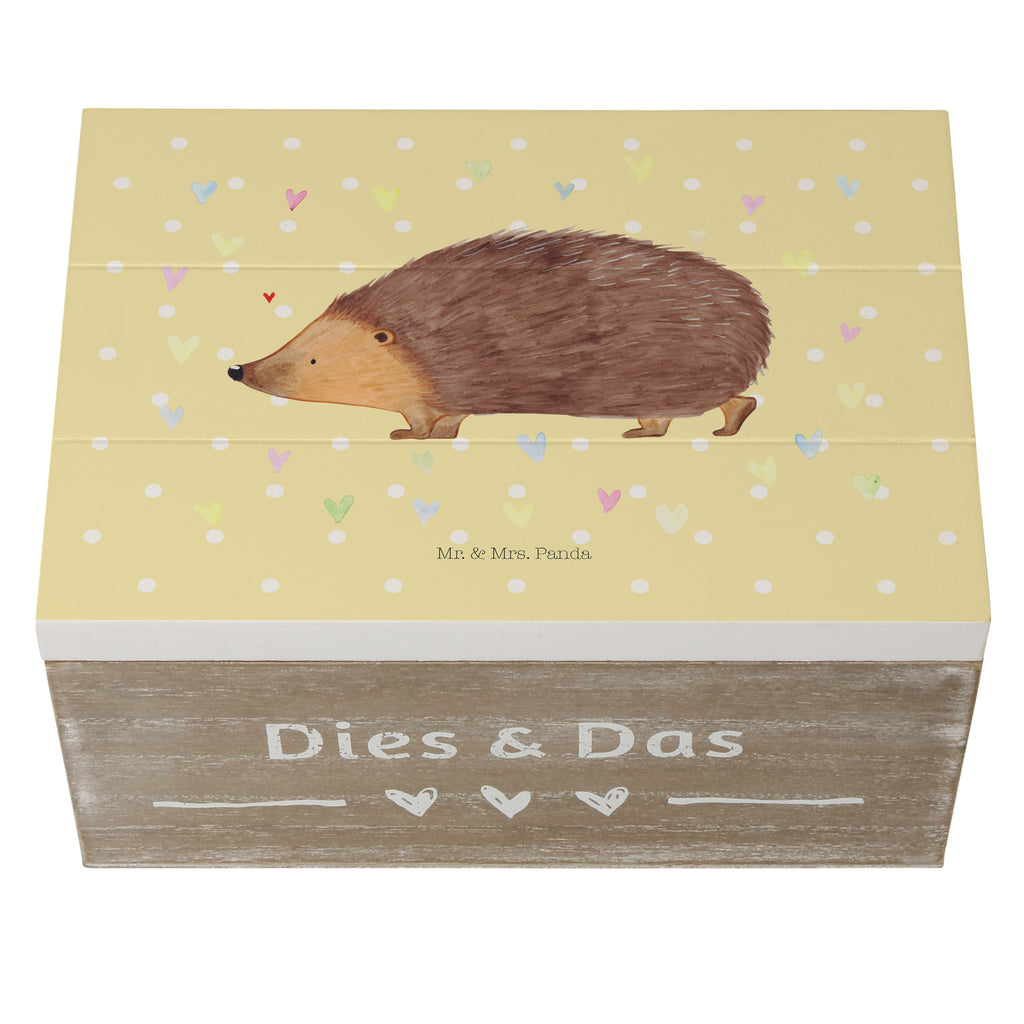 Holzkiste Igel Herzen Holzkiste, Kiste, Schatzkiste, Truhe, Schatulle, XXL, Erinnerungsbox, Erinnerungskiste, Dekokiste, Aufbewahrungsbox, Tiermotive, Gute Laune, lustige Sprüche, Tiere, Liebe, Herz, Herzen, Igel, Vertrauen, Kuss, Leben