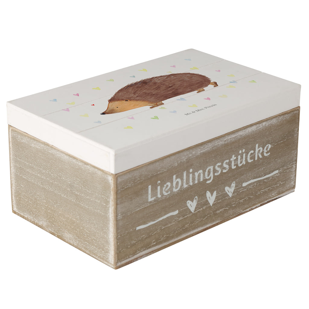 Holzkiste Igel Herzen Holzkiste, Kiste, Schatzkiste, Truhe, Schatulle, XXL, Erinnerungsbox, Erinnerungskiste, Dekokiste, Aufbewahrungsbox, Tiermotive, Gute Laune, lustige Sprüche, Tiere, Liebe, Herz, Herzen, Igel, Vertrauen, Kuss, Leben