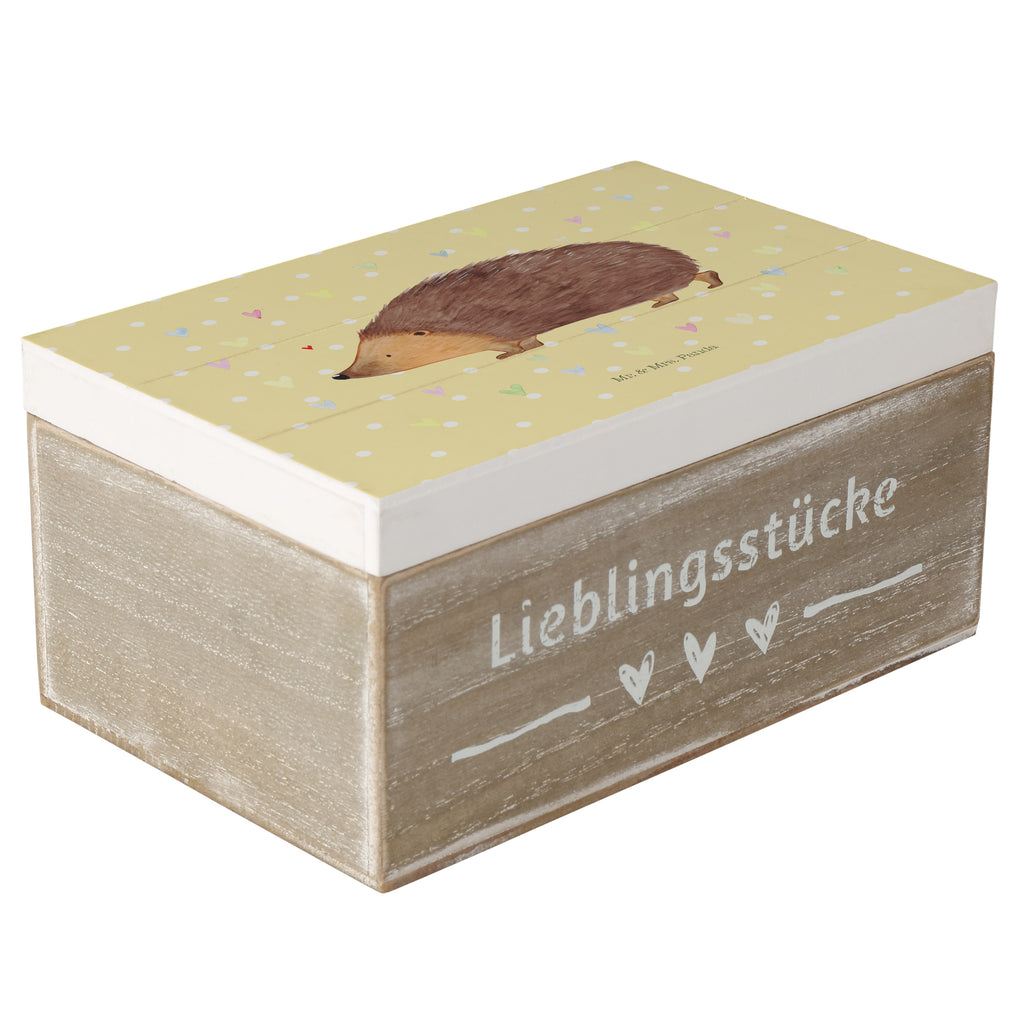 Holzkiste Igel Herzen Holzkiste, Kiste, Schatzkiste, Truhe, Schatulle, XXL, Erinnerungsbox, Erinnerungskiste, Dekokiste, Aufbewahrungsbox, Tiermotive, Gute Laune, lustige Sprüche, Tiere, Liebe, Herz, Herzen, Igel, Vertrauen, Kuss, Leben