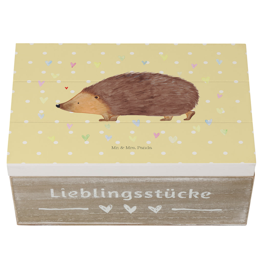 Holzkiste Igel Herzen Holzkiste, Kiste, Schatzkiste, Truhe, Schatulle, XXL, Erinnerungsbox, Erinnerungskiste, Dekokiste, Aufbewahrungsbox, Tiermotive, Gute Laune, lustige Sprüche, Tiere, Liebe, Herz, Herzen, Igel, Vertrauen, Kuss, Leben