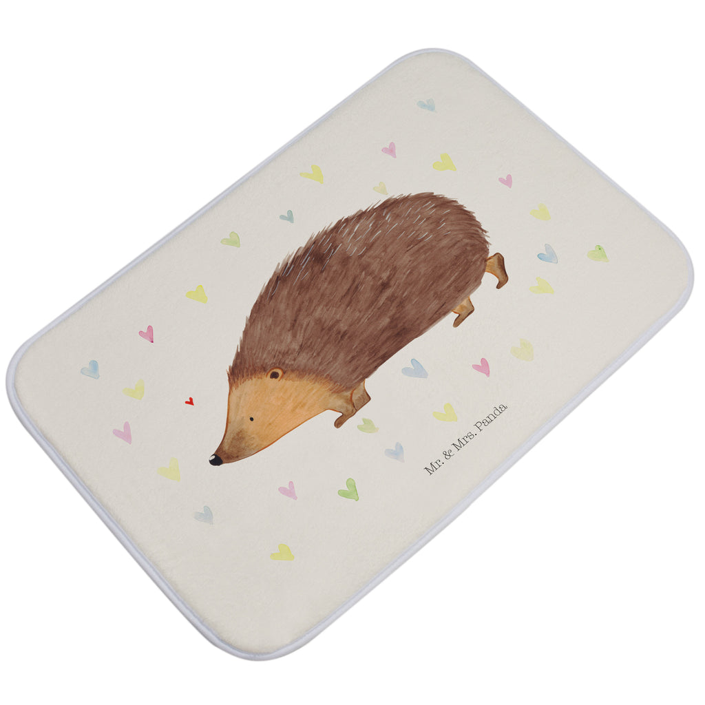 Badvorleger Igel Herzen Badematte, Badteppich, Duschvorleger, Badezimmerteppich, Badezimmermatte, Badvorleger, Duschmatte, Duschteppich, Tiermotive, Gute Laune, lustige Sprüche, Tiere, Liebe, Herz, Herzen, Igel, Vertrauen, Kuss, Leben