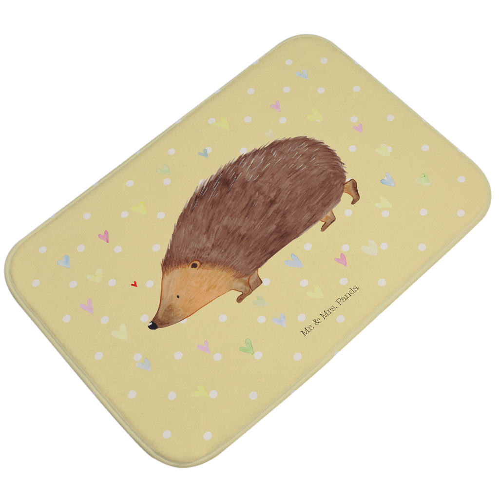 Badvorleger Igel Herzen Badematte, Badteppich, Duschvorleger, Badezimmerteppich, Badezimmermatte, Badvorleger, Duschmatte, Duschteppich, Tiermotive, Gute Laune, lustige Sprüche, Tiere, Liebe, Herz, Herzen, Igel, Vertrauen, Kuss, Leben