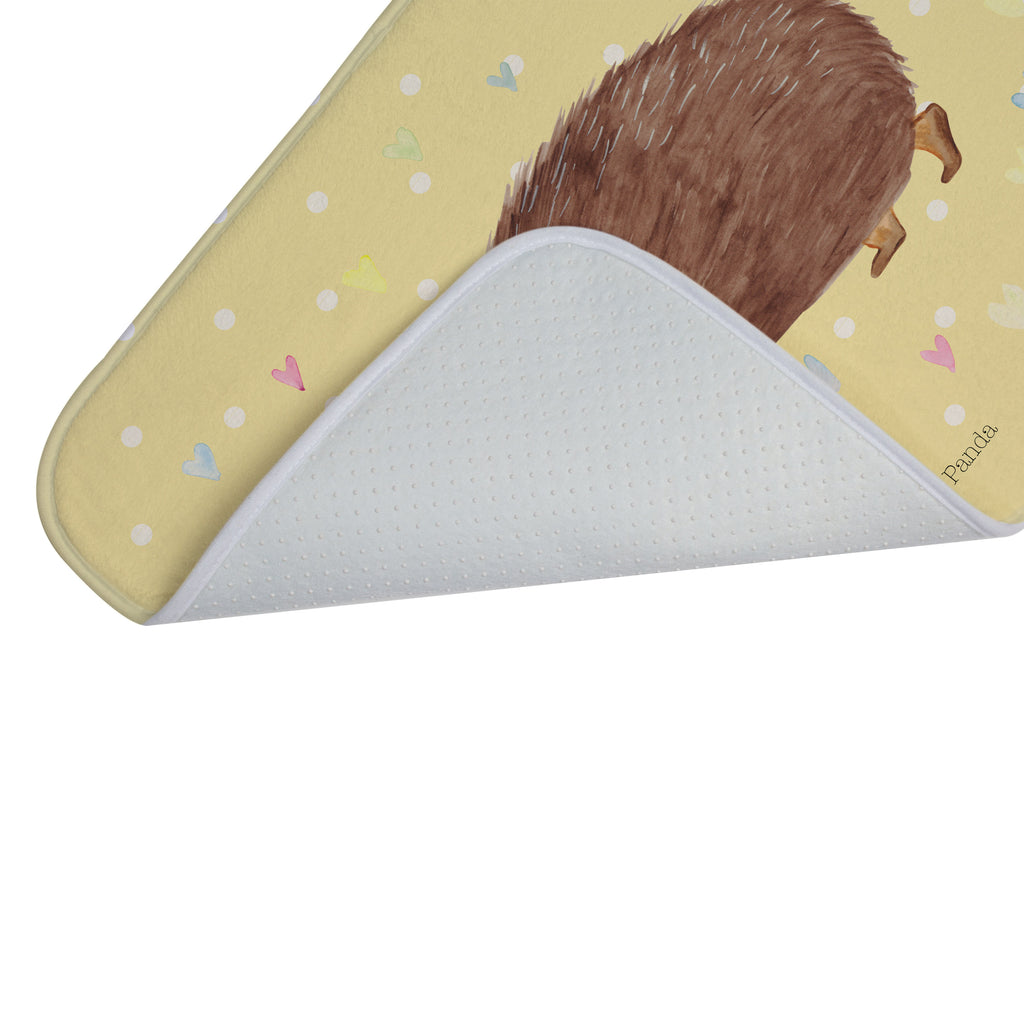 Badvorleger Igel Herzen Badematte, Badteppich, Duschvorleger, Badezimmerteppich, Badezimmermatte, Badvorleger, Duschmatte, Duschteppich, Tiermotive, Gute Laune, lustige Sprüche, Tiere, Liebe, Herz, Herzen, Igel, Vertrauen, Kuss, Leben
