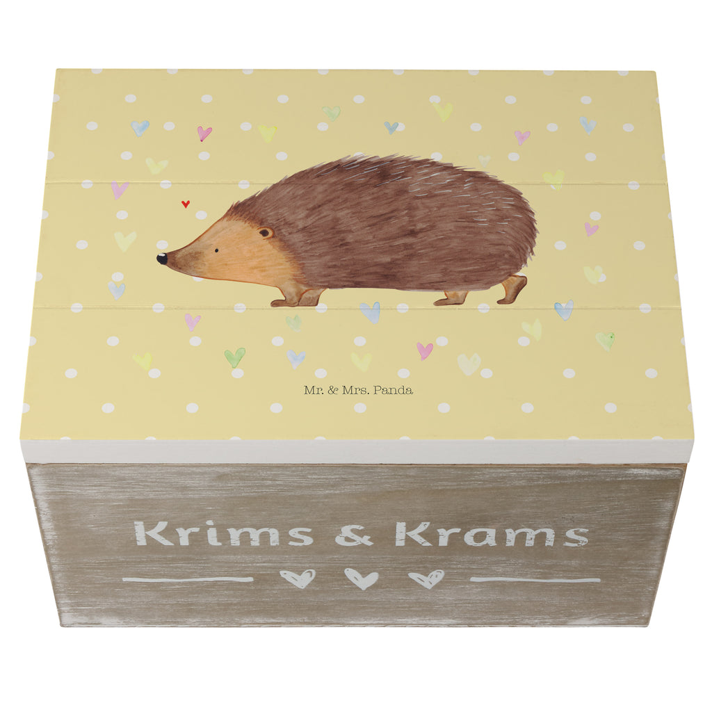 Holzkiste Igel Herzen Holzkiste, Kiste, Schatzkiste, Truhe, Schatulle, XXL, Erinnerungsbox, Erinnerungskiste, Dekokiste, Aufbewahrungsbox, Tiermotive, Gute Laune, lustige Sprüche, Tiere, Liebe, Herz, Herzen, Igel, Vertrauen, Kuss, Leben