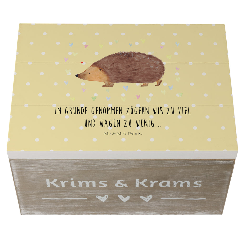 Holzkiste Igel Herzen Holzkiste, Kiste, Schatzkiste, Truhe, Schatulle, XXL, Erinnerungsbox, Erinnerungskiste, Dekokiste, Aufbewahrungsbox, Tiermotive, Gute Laune, lustige Sprüche, Tiere, Liebe, Herz, Herzen, Igel, Vertrauen, Kuss, Leben