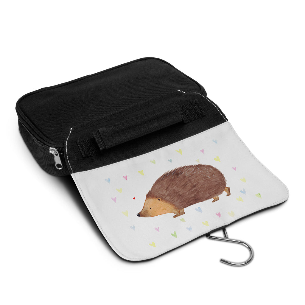 Kulturbeutel Igel Herzen Kulturbeutel, Zum Aufhängen, Waschtasche, Kosmetiktasche, Damen, Herren, Aufbewahrungstasche, Schminktasche, Kosmetikbeutel, Organizer, Kulturtasche, Schminkutensil, Tiermotive, Gute Laune, lustige Sprüche, Tiere, Liebe, Herz, Herzen, Igel, Vertrauen, Kuss, Leben