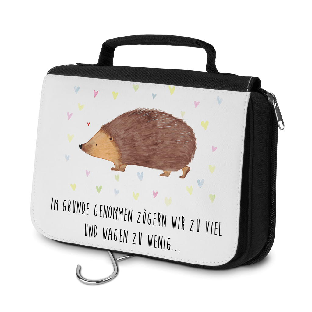 Kulturbeutel Igel Herzen Kulturbeutel, Zum Aufhängen, Waschtasche, Kosmetiktasche, Damen, Herren, Aufbewahrungstasche, Schminktasche, Kosmetikbeutel, Organizer, Kulturtasche, Schminkutensil, Tiermotive, Gute Laune, lustige Sprüche, Tiere, Liebe, Herz, Herzen, Igel, Vertrauen, Kuss, Leben