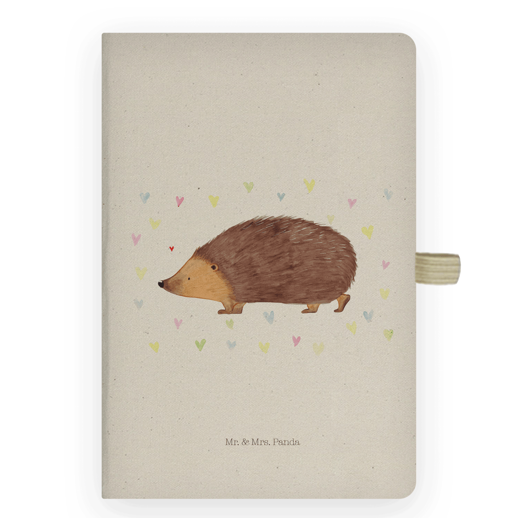 DIN A6 Baumwoll Notizbuch Igel Herzen Notizen, Eintragebuch, Tagebuch, Notizblock, Adressbuch, Journal, Kladde, Skizzenbuch, Notizheft, Schreibbuch, Schreibheft, Tiermotive, Gute Laune, lustige Sprüche, Tiere, Liebe, Herz, Herzen, Igel, Vertrauen, Kuss, Leben