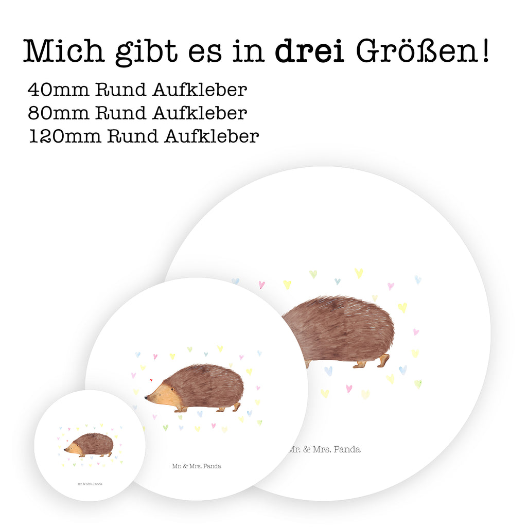 40mm Rund Aufkleber Igel Herzen Sticker, Aufkleber, Etikett, Tiermotive, Gute Laune, lustige Sprüche, Tiere, Liebe, Herz, Herzen, Igel, Vertrauen, Kuss, Leben