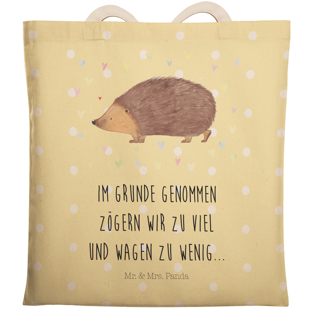 Einkaufstasche Igel Herzen Tragetasche, Tasche, Beutel, Stofftasche, Baumwolltasche, Umhängetasche, Shopper, Tiermotive, Gute Laune, lustige Sprüche, Tiere, Liebe, Herz, Herzen, Igel, Vertrauen, Kuss, Leben