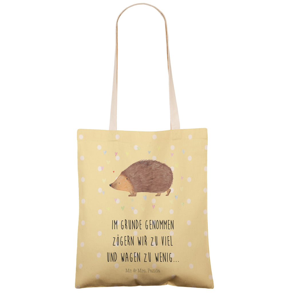 Einkaufstasche Igel Herzen Tragetasche, Tasche, Beutel, Stofftasche, Baumwolltasche, Umhängetasche, Shopper, Tiermotive, Gute Laune, lustige Sprüche, Tiere, Liebe, Herz, Herzen, Igel, Vertrauen, Kuss, Leben