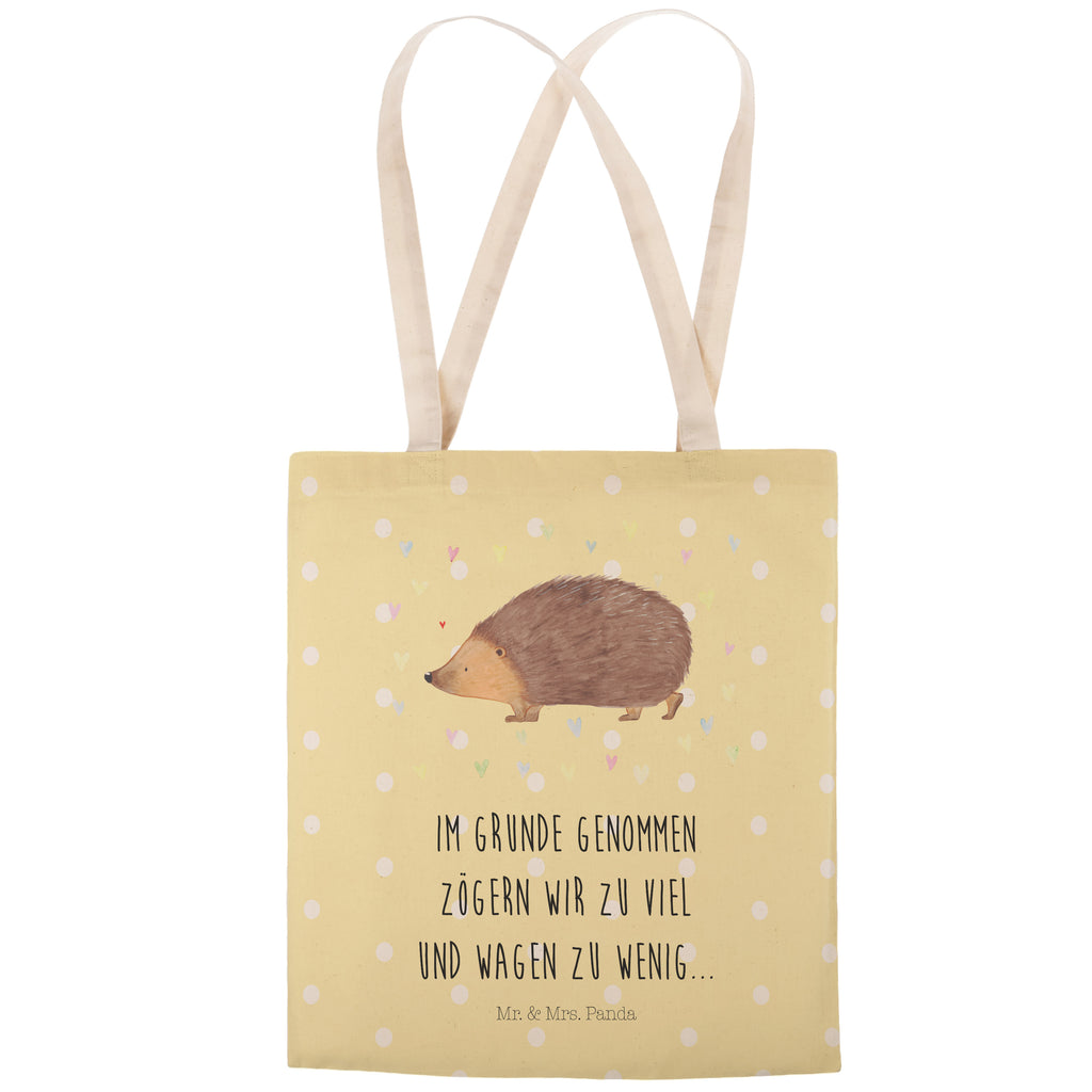 Einkaufstasche Igel Herzen Tragetasche, Tasche, Beutel, Stofftasche, Baumwolltasche, Umhängetasche, Shopper, Tiermotive, Gute Laune, lustige Sprüche, Tiere, Liebe, Herz, Herzen, Igel, Vertrauen, Kuss, Leben
