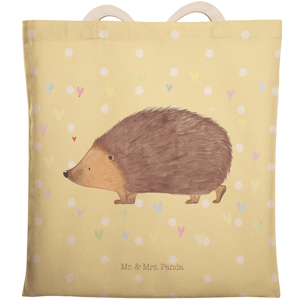 Einkaufstasche Igel Herzen Tragetasche, Tasche, Beutel, Stofftasche, Baumwolltasche, Umhängetasche, Shopper, Tiermotive, Gute Laune, lustige Sprüche, Tiere, Liebe, Herz, Herzen, Igel, Vertrauen, Kuss, Leben
