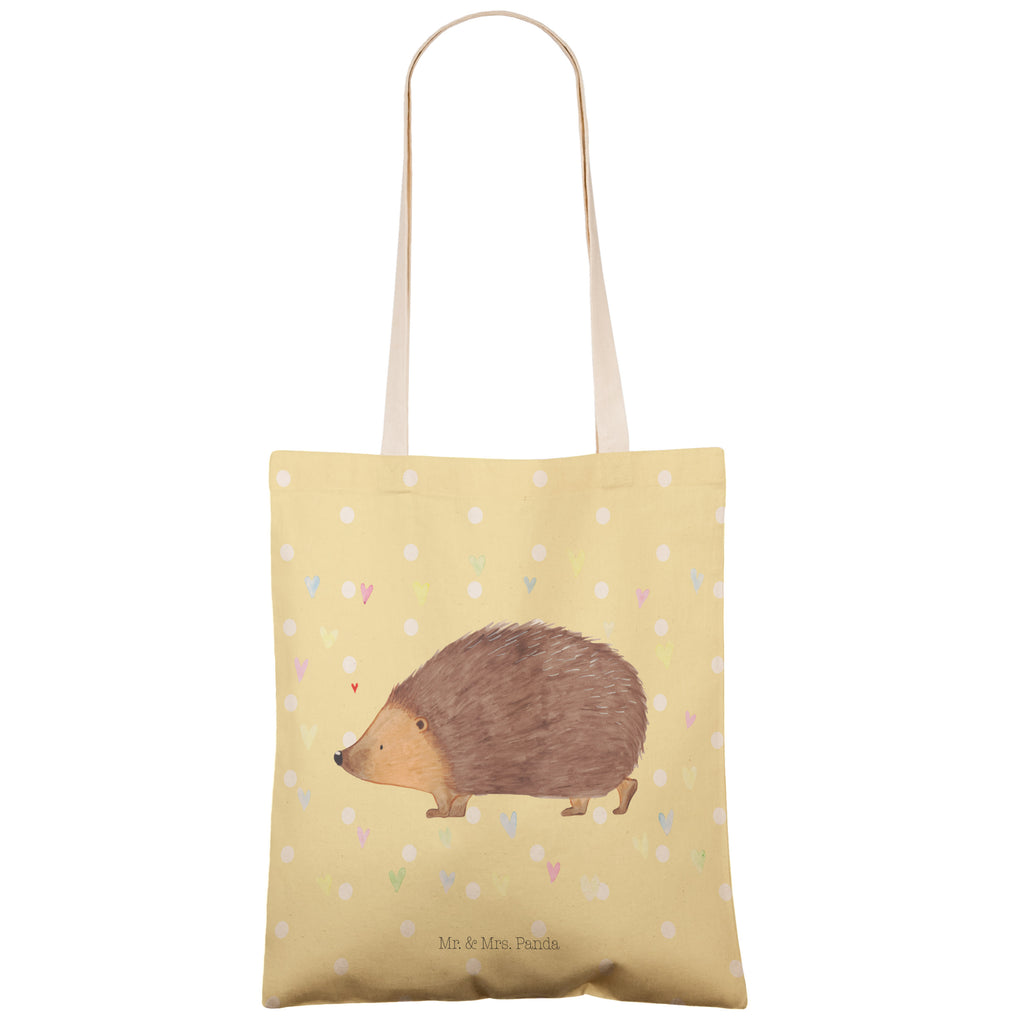 Einkaufstasche Igel Herzen Tragetasche, Tasche, Beutel, Stofftasche, Baumwolltasche, Umhängetasche, Shopper, Tiermotive, Gute Laune, lustige Sprüche, Tiere, Liebe, Herz, Herzen, Igel, Vertrauen, Kuss, Leben