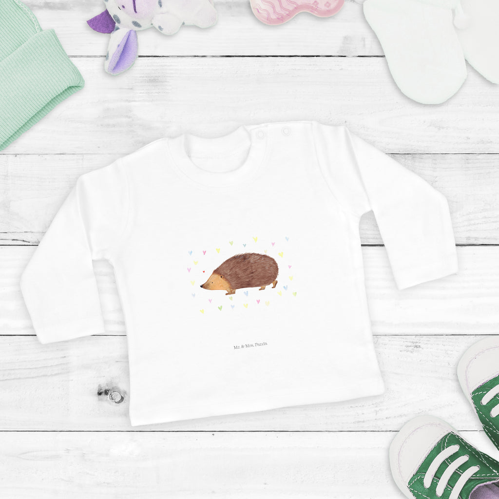 6-12 Monate Baby Longsleeve Igel Herzen Mädchen, Jungen, Baby, Longsleeve, Langarm, Bio, Kleidung, uni, Langarmshirt, Tiermotive, Gute Laune, lustige Sprüche, Tiere, Liebe, Herz, Herzen, Igel, Vertrauen, Kuss, Leben