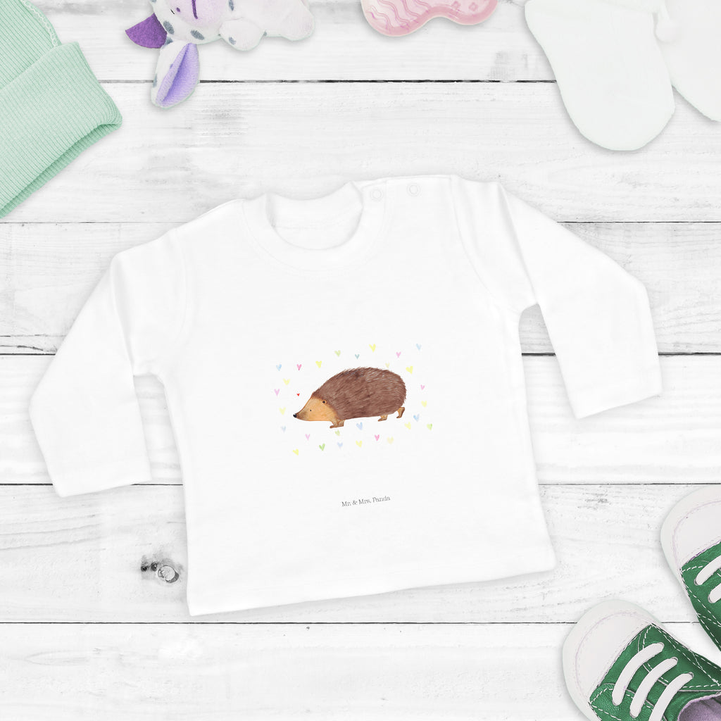 6-12 Monate Baby Longsleeve Igel Herzen Mädchen, Jungen, Baby, Longsleeve, Langarm, Bio, Kleidung, uni, Langarmshirt, Tiermotive, Gute Laune, lustige Sprüche, Tiere, Liebe, Herz, Herzen, Igel, Vertrauen, Kuss, Leben