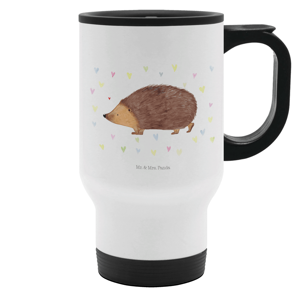 Thermobecher Igel Herzen Thermobecher, To Go Becher, Thermotasse, Kaffeebecher, Isolierbecher, Thermobecher To Go, Warmhaltetasse, Edelstahlbecher, Reisebecher, Tasse mit Deckel, Thermobecher für 400 ml, Kaffeetasse zum Mitnehmen, Tasse zum Mitnehmen, Spülmaschinenfest, Tiermotive, Gute Laune, lustige Sprüche, Tiere, Liebe, Herz, Herzen, Igel, Vertrauen, Kuss, Leben