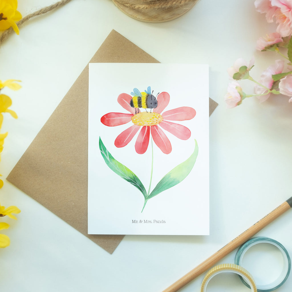 Grußkarte Hummel Blume Klappkarte, Einladungskarte, Glückwunschkarte, Hochzeitskarte, Geburtstagskarte, Karte, Tiermotive, Gute Laune, lustige Sprüche, Tiere, Hummel, Blume, Wespe, Flauschig, Natur, Feld, Hummeln, Biene