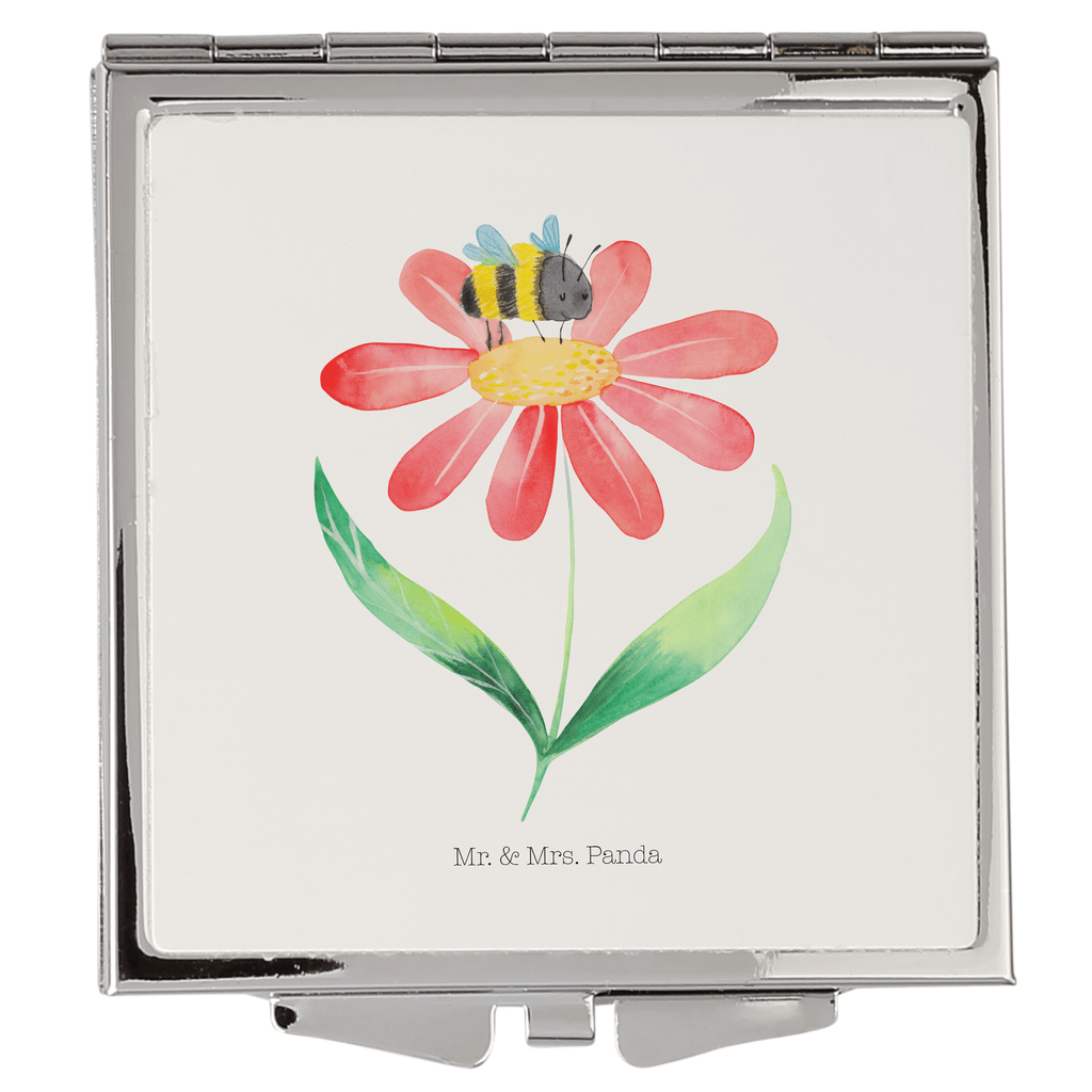 Handtaschenspiegel quadratisch Hummel Blume Spiegel, Handtasche, Quadrat, silber, schminken, Schminkspiegel, Tiermotive, Gute Laune, lustige Sprüche, Tiere, Hummel, Blume, Wespe, Flauschig, Natur, Feld, Hummeln, Biene