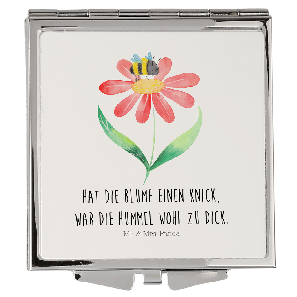 Handtaschenspiegel quadratisch Hummel Blume Spiegel, Handtasche, Quadrat, silber, schminken, Schminkspiegel, Tiermotive, Gute Laune, lustige Sprüche, Tiere, Hummel, Blume, Wespe, Flauschig, Natur, Feld, Hummeln, Biene