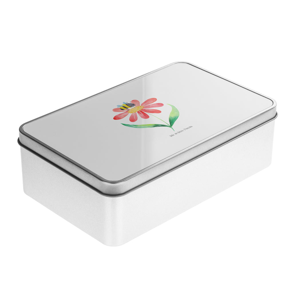 Metalldose rechteckig Hummel Blume Blechdose, Metalldose, Blechbox, Container, Keksdose, Vorratsdose, Vorratsbox, Döschen, Versperbox, Vesperdose, Aufbewahrungsdose, Aufbewahrungsbox, Aluminiumdose, Dose, Tiermotive, Gute Laune, lustige Sprüche, Tiere, Hummel, Blume, Wespe, Flauschig, Natur, Feld, Hummeln, Biene