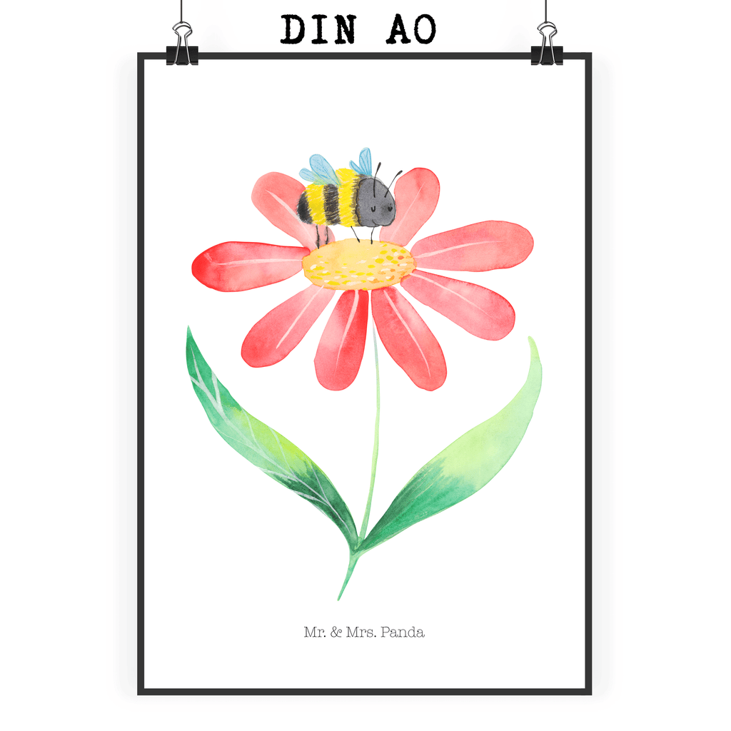 Poster Hummel Blume Poster, Wandposter, Bild, Wanddeko, Küchenposter, Kinderposter, Wanddeko Bild, Raumdekoration, Wanddekoration, Handgemaltes Poster, Mr. & Mrs. Panda Poster, Designposter, Kunstdruck, Posterdruck, Tiermotive, Gute Laune, lustige Sprüche, Tiere, Hummel, Blume, Wespe, Flauschig, Natur, Feld, Hummeln, Biene