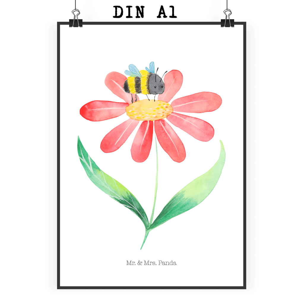 Poster Hummel Blume Poster, Wandposter, Bild, Wanddeko, Küchenposter, Kinderposter, Wanddeko Bild, Raumdekoration, Wanddekoration, Handgemaltes Poster, Mr. & Mrs. Panda Poster, Designposter, Kunstdruck, Posterdruck, Tiermotive, Gute Laune, lustige Sprüche, Tiere, Hummel, Blume, Wespe, Flauschig, Natur, Feld, Hummeln, Biene