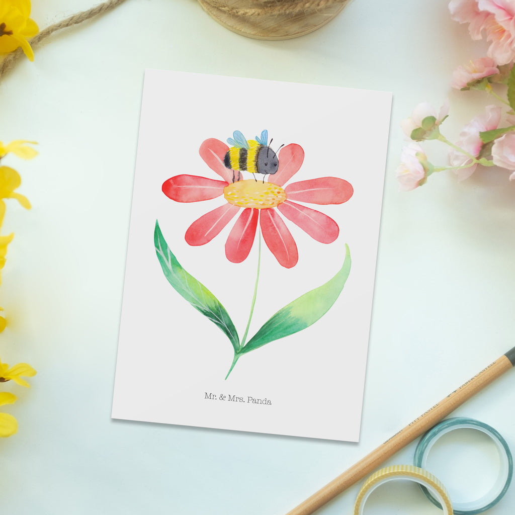 Postkarte Hummel Blume Geschenkkarte, Grußkarte, Karte, Einladung, Ansichtskarte, Geburtstagskarte, Einladungskarte, Tiermotive, Gute Laune, lustige Sprüche, Tiere, Hummel, Blume, Wespe, Flauschig, Natur, Feld, Hummeln, Biene