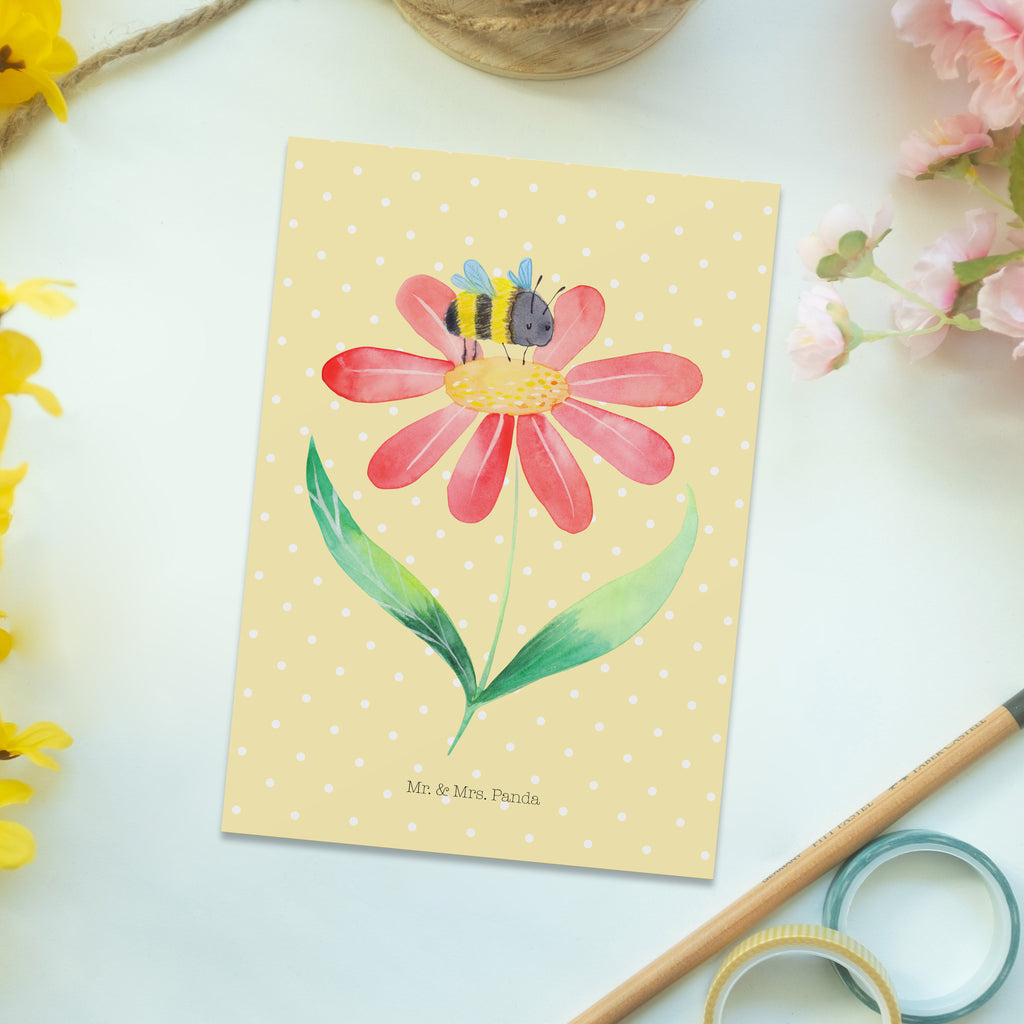 Postkarte Hummel Blume Geschenkkarte, Grußkarte, Karte, Einladung, Ansichtskarte, Geburtstagskarte, Einladungskarte, Tiermotive, Gute Laune, lustige Sprüche, Tiere, Hummel, Blume, Wespe, Flauschig, Natur, Feld, Hummeln, Biene