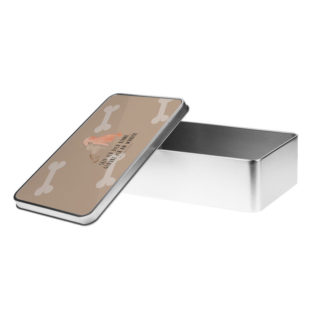 Metalldose rechteckig Hunde Liebe Blechdose, Metalldose, Blechbox, Container, Keksdose, Vorratsdose, Vorratsbox, Döschen, Versperbox, Vesperdose, Aufbewahrungsdose, Aufbewahrungsbox, Aluminiumdose, Dose, Hund, Hundemotiv, Haustier, Hunderasse, Tierliebhaber, Hundebesitzer, Sprüche, Liebe, Hund. Hunde, Kuss, Vertrauen, Kuscheln, Herz